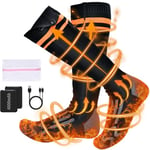 Aissom Chaussette Chauffante, 4000mAh Chaussettes Chauffantes Rechargeables avec 4 Températures, Calze Riscaldanti Lavables pour la Chasse d'hiver/Ski/vélo/Camping, Unisexe Chauffe Pied 36-44