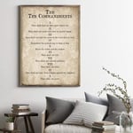 Exodus 20 Print Ten Commandments Christian Poster Vintage Wall Art Canvas Painting Antique Bible Verse Picture Farmhouse Decor/50x70cm-No Frame