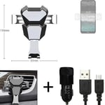 Car holder air vent mount for Nokia C21 + CHARGER Smartphone