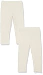 Amazon Aware Legging en Jersey, en Coton élastique Fille, Lot de 2, Ivoire, 9 Ans