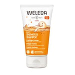 WELEDA - 2in1 Shower & Shampoo Orange fruitée - Nettoie en douceur, doux pour les yeux - Pour la toilette du corps et cheveux des enfants à partir de 3 ans - NATRUE* - Vegan*** - 150ml