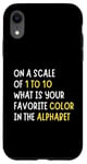 Coque pour iPhone XR Sarcasm On a Scale of 1-10 What is Your Favorite Color Funny