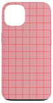 Coque pour iPhone 13 Carreaux rose et orange, pastel danois, esthétique, minimaliste