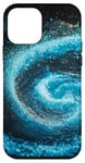 Coque pour iPhone 12 mini Turquoise spirale particules tourbillons espace