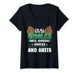 Womens Potty Humor Poo Fun Poop Gift Shits And Giggles 5 V-Neck T-Shirt