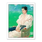 Artery8 Anselmo Guinea Portrait Of A Lady Painting Artwork Framed Wall Art Print 18X24 Inch