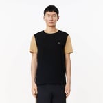 Lacoste T-shirt regular fit coton color-block Taille XXL Noir/beige