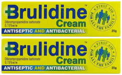 2 X Brulidine 25g Antiseptic & Antibacterial Cream