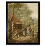 Artery8 Andriessen Dutch Landscape House Horse Painting Art Print Framed Poster Wall Decor 12x16 inch