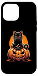 Coque pour iPhone 15 Plus Chat noir Costume d'Halloween Citrouille Pour Femme