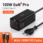 100 W GaN Charger Pöytäkoneen kannettavan tietokoneen pikalaturi 4 in 1 -sovitin iPhone 15 14 13 Pro Max -puhelinlaturiin Xiaomi Samsung