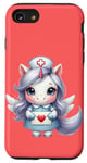 Coque pour iPhone SE (2020) / 7 / 8 Valentine Unicorn Caring Nurse Love Healthcare Poney magique