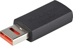 Startech.Com Adaptateur Chargeur Usb Sécurisé - Data Blocker - Usb-A Mâle Vers Femelle - Protection Chargeur No-Data Pour Smartphone/Tablette - Adaptateur Blocage Transfert Données (Usbschaa[X223]