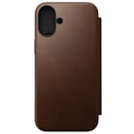 NOMAD iPhone 16 Plus Fodral Modern Leather Folio Brun