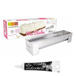 Moule en inox pour bûche de Noël + Stylo de glaçage noir Scrapcooking