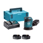 Makita DBO180RGJ-2 18v LXT 125mm Random Orbital Sander (2x6Ah)