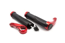 2x Poignées de guidon avec Bar Ends pour vélo ou VTT noir / rouge, 133 mm