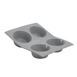 De Buyer - Plaque de 4 Muffins ELASTOMOULE en mousse de silicone - 21 x 17,6 cm, diamètre 7,4 cm -