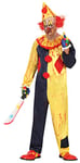 FIESTAS GUIRCA Costume de Clown Tueur Jaune - Déguisement d'Halloween de cirque d'horreur pour homme Taille 52-54 L