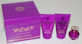 Versace Dylan Purple For Her EDP 5ml Mini Gift Set with Body Lotion & Shower Gel