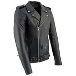 Milwaukee Veste de moto classique en dentelle pour homme Noir Taille L