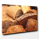 Big Box Art Bakery Bread Rolls (1) Canvas Wall Art Print Ready to Hang Picture, 30 x 20 Inch (76 x 50 cm), Multi-Coloured