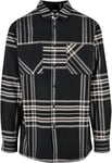 Urban Classics Men's Long Oversized Checked Summit Shirt, Black, L