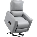 HOMCOM Fauteuil releveur électrique Fauteuil Relax inclinable avec Massage 8 Points et Chauffant, télécommande, Ressorts ensachés, dim. 79L x 89l x 104H cm Gris Clair