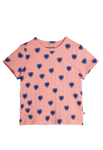 Mini Rodini Outlined Hearts T-Shirt Rosa