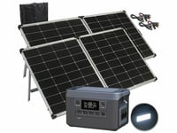 Batterie nomade et convertisseur solaire HSG-1300 avec 2 panneaux solaires 240 W