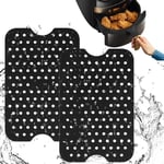 Doublure de Friteuse à Air,2pcs Tapis de Friteuse à Air en Silicone Doublures de Friteuse à Air Réutilisables pour Four,Friteuse à Air