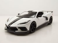 Chevrolet Corvette Stingray C8 Haut Escadre 2020 Blanc Modèle 1:24 Maisto