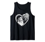 Saint Bernard Mom Dog Art Valentine's Day Heart Tank Top