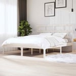 Cadre de lit Blanc Bois massif 180x200 cm Super King