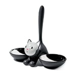 Alessi | Tigrito AMMI09 B - Design Cat Bowl, 18/10 Stainless Steel and Thermoplastic Resin, Black