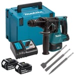 Makita DHR243RTJ 18V Brushless SDS+ Hammer Drill 2 x5Ah Battery & 3 Piece Chisel