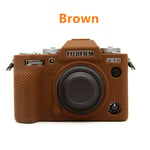 XT5 Caoutchouc Silicone Cas Corps Couverture Protecteur Cadre Peau pour Fuji X-T5 Caméra - Type Brown