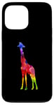 Coque pour iPhone 13 Pro Max Girafe Art Coloré Zoo Safari Animal Girafe