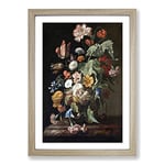 Big Box Art Willem Van Aelst Still Life Flowers 2 Framed Wall Art Picture Print Ready to Hang, Oak A2 (62 x 45 cm)