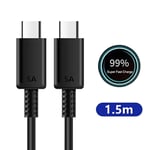 Câble De Charge Rapide Usb Type-C,5a,45w,Pd Touriste,Ligne De Données,Samsung S22 Plus,S23,S24 Ultra,Note 20,A53,A54,A55,2m - Type 1.5m 5a Cable