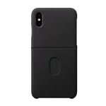 SBS Coque iPhone XR en Cuir véritable avec Porte-Cartes de crédit intégré Noir