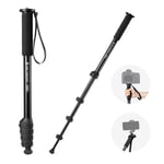 K&F Concept Monopod for Camera, 63" Aluminum Photography Compact Monopod with 5-Section Height, Lightweight Travel Monopod for DSLR Camera, Load Capacity 10kg/22lbs, MS16