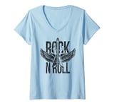 Womens Rock and Roll Guitar Player Musicians V-Neck T-Shirt