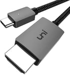 uni USB C to HDMI Cable 15ft 4K@30Hz, USB Type C to HDMI Cable [Thunderbolt 3 Compatible] for Home Office, Compatible for MacBook Pro, iPad Air 4, iPad Pro, iMac, Galaxy S21, Surface Book 2, XPS