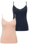 Ulla Popken Women's Vests, Pack of 2, Midnight Blue, 24-26