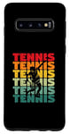 Coque pour Galaxy S10 Silhouette de tennis rétro vintage joueur entraîneur sportif amateur