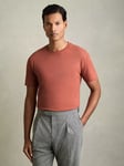 Reiss Bless Washed Cotton Blend Crew Neck T-Shirt, Washed Rose Pink