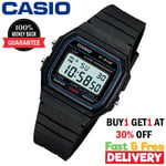 Casio Class Digital Watch F91 Water Splush F91 Look with Resin Strap in Black