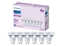 Philips Spot 50 W Par16 Gu10 X6, 4,6 W, 50 W, Gu10, 390 Lm, 15000 H, Kall Vit