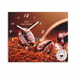 FLEXISTYLE Moderne Horloge Murale de Cuisine Royal Coffee 25 x 30 cm Silencieux Non tic-tac
